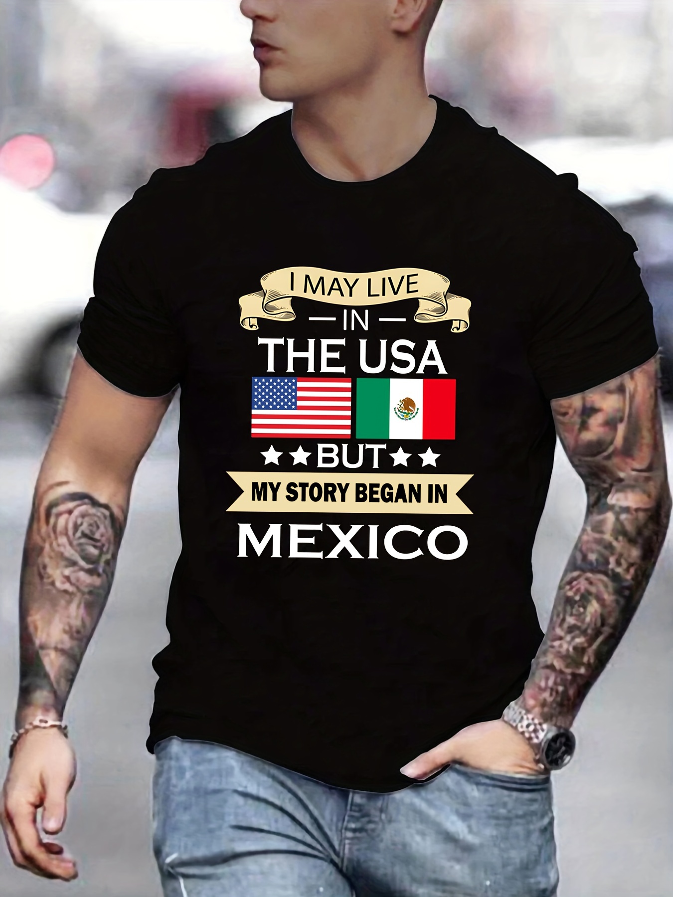 Camisa Casual Manga Corta Estampado Bandera Americana Hombre - Temu Mexico