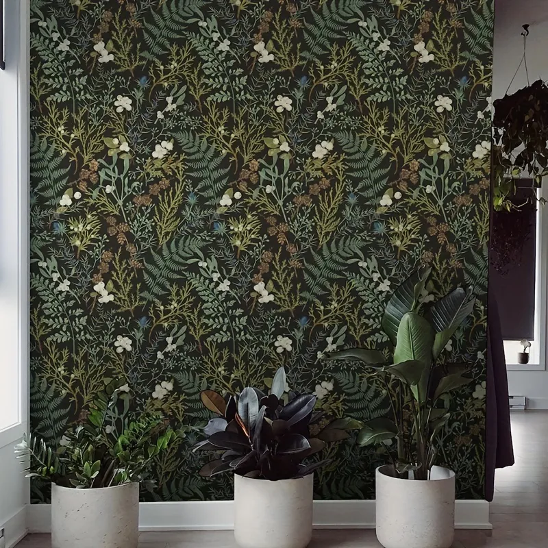 Self-adhesive Wallpaper, Tropical Moss Leaf Self-adhesive Contact
