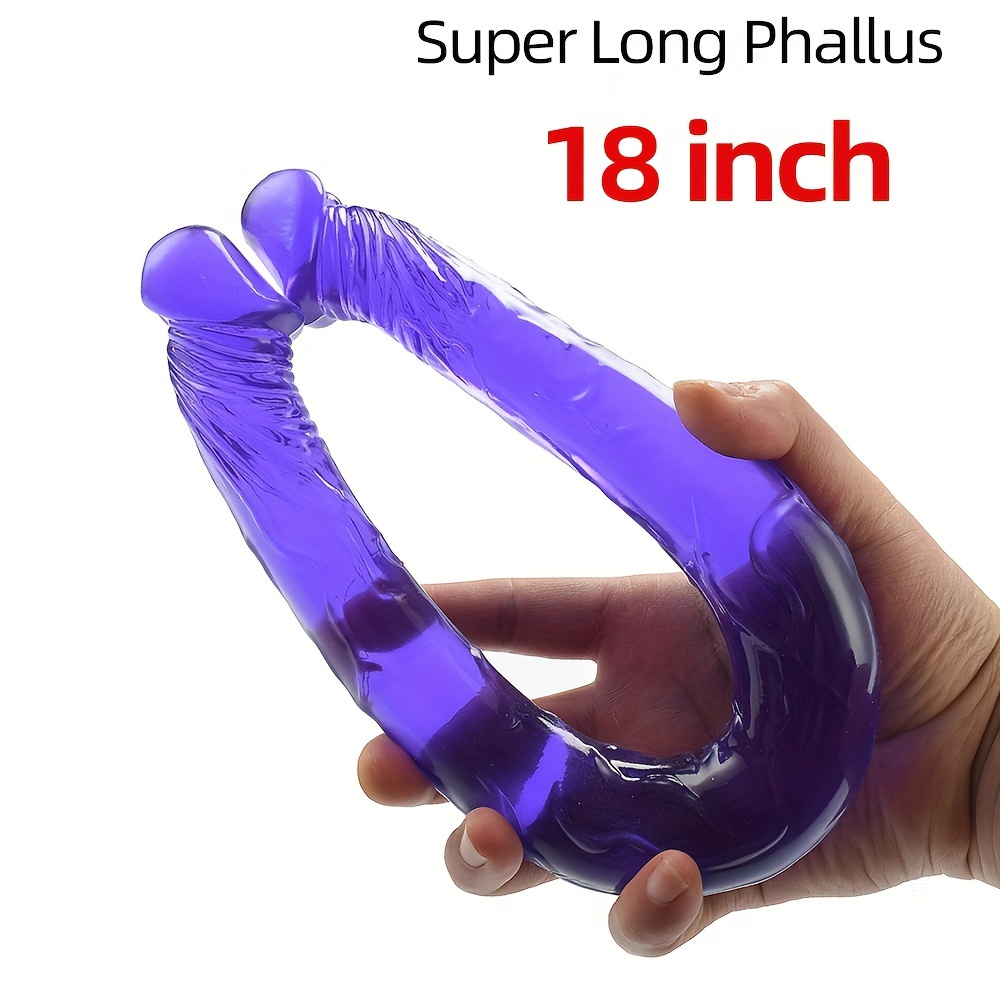  16.5-inch Long Double-Headed Dildo, Lesbian Double Penetration  Realistic Dildo, Body-Safe Material G-spot Anal Stimulation Adult Sex Toys  for Gay and Lesbian Couples (Crystal Purple) (Color : Crystal : Health &  Household