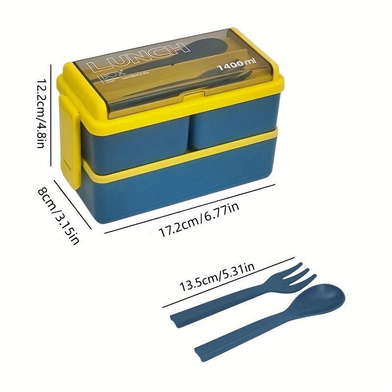 Insulated Bento Box With Tableware 2 Layers Stackable Leakproof Lunch Box