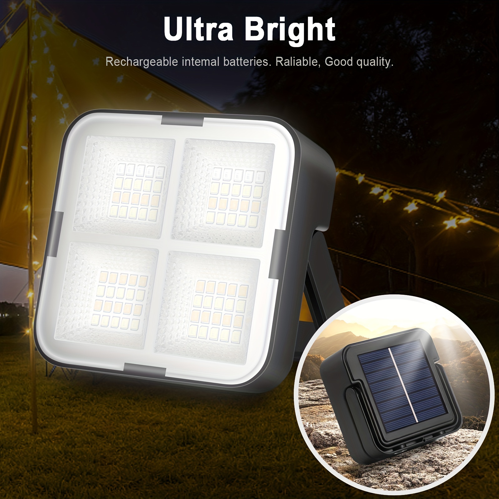 

Brighten Up Your Camping Trip: 1pc Portable Magnetic Suction Solar Light, Usb Rechargeable Tent Lights For Fishing, Outage & Emergency Lighting