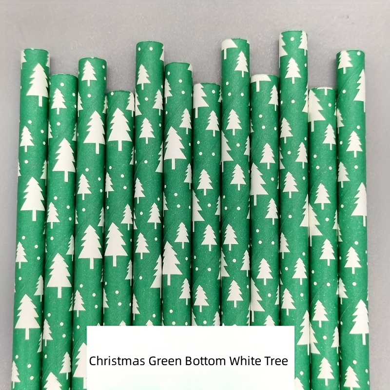 Christmas Paper Straw Santa Claus Christmas Tree Party - Temu