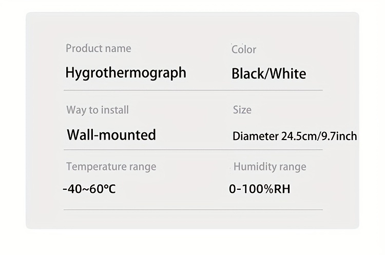 1 teiliges Thermometer Hygrometer Wandmontiertes Metall - Temu Austria