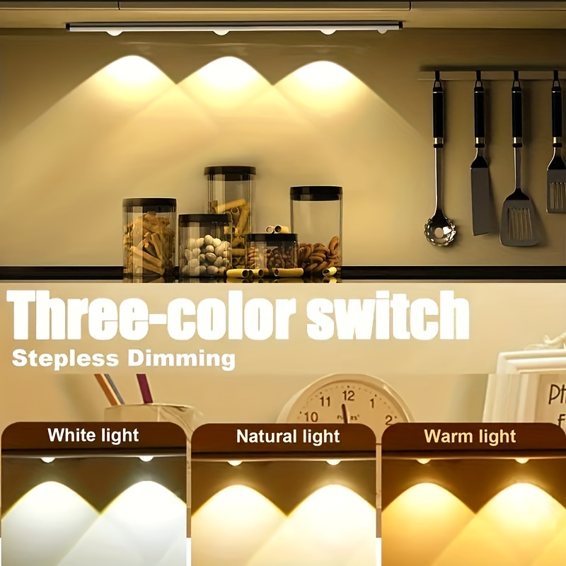 Comprar Luz de fondo de luces LED de 220 V para gabinetes, armario,  dormitorio, iluminación de cocina, tira blanca/cálida de 57 cm con  interruptor, luz nocturna, tubo T5 con enchufe de la