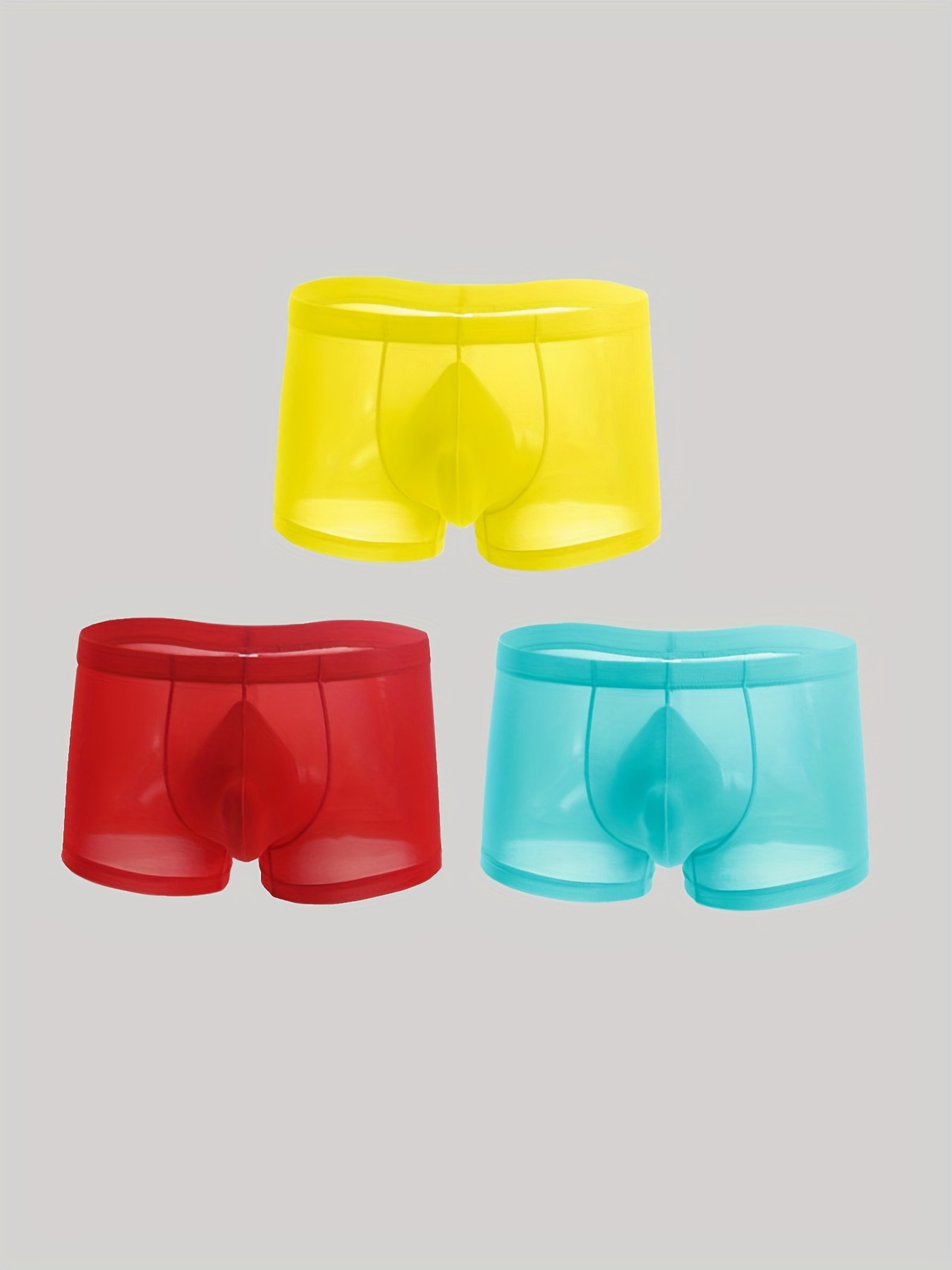 Men's Ice Silk Breathable Underwear Sexy Seamless Boxer Briefs Low