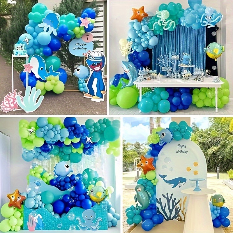 143pcs, Balloon Garland Arch Kit, Ocean Under Sea Theme Party Decor,  Birthday Party Decoration, Holiday Decor, Classroom Decor, Atmosphere  Background