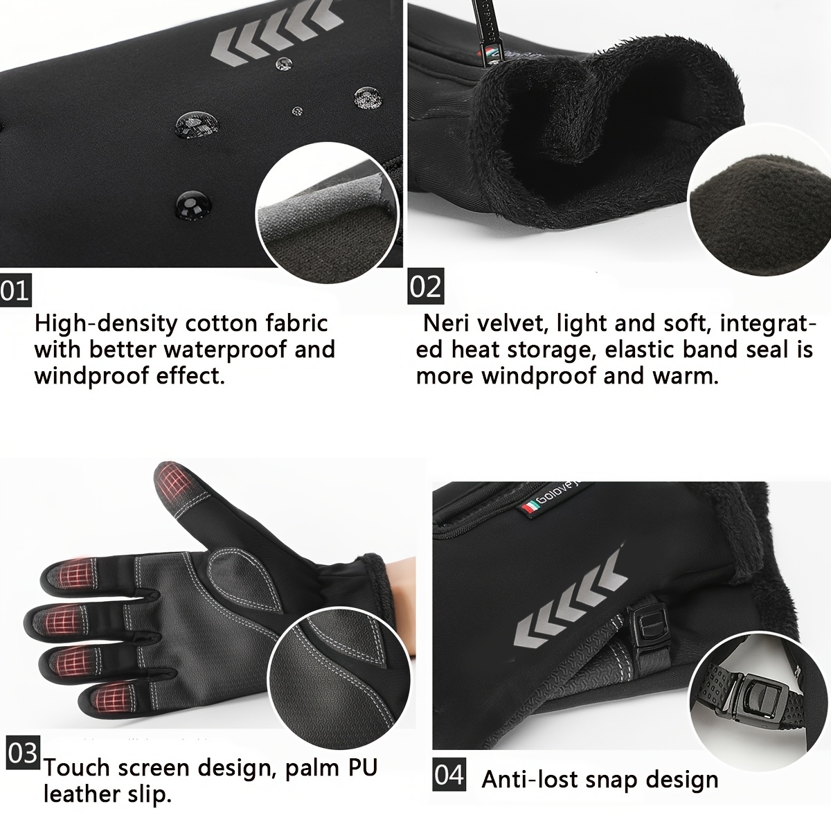 XTSZX Guantes cálidos de invierno para hombres y mujeres, guantes de  pantalla táctil, para clima frío, resistentes al viento, guantes térmicos  de