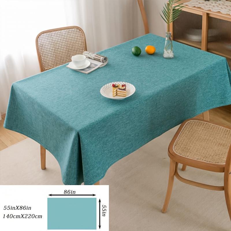 1pc Blue Solid -like Tablecloth Polyester Modern Dining Tablecloth Premium Table Mat