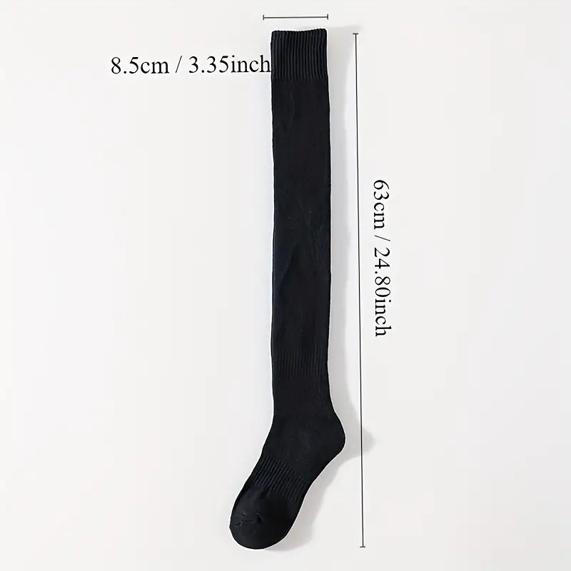 1 Pair Thigh High Fleece Lined Thermal Fall Winter Keep Warm Soft  Comfortable Socks Over The Knee Thicken Knitted School Travel Outdoor Sport  Leg Warmers - Sports & Outdoors - Temu