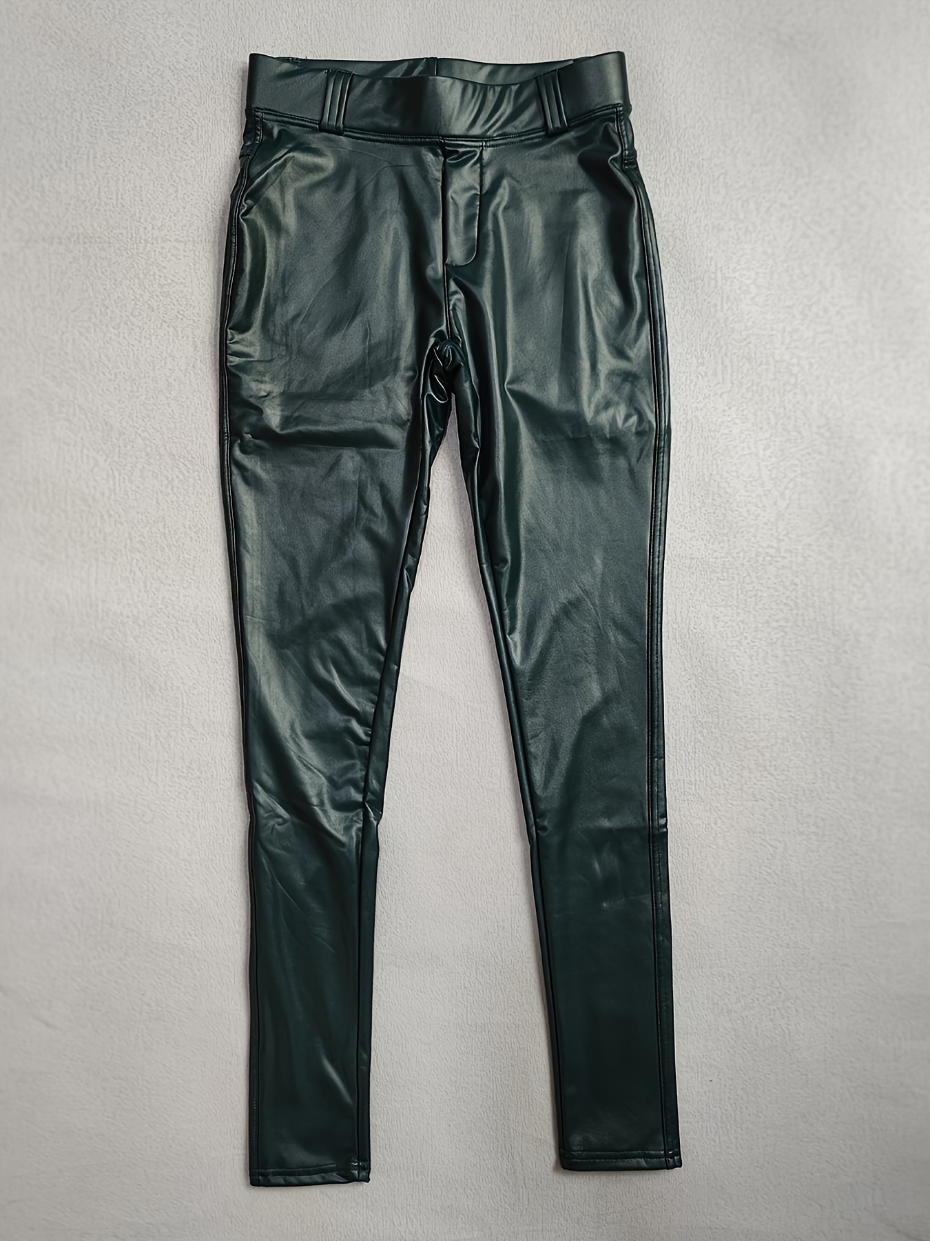 Zara Dark Green Faux Leather Leggings  Leather leggings, Faux leather  leggings, Zara