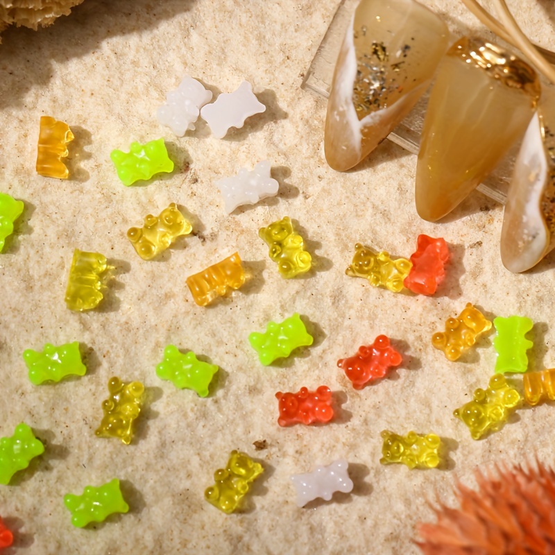 50Pcs Candy Color Resin Gummy Bear Pendant Charms For Jewelry Making DIY  Findings