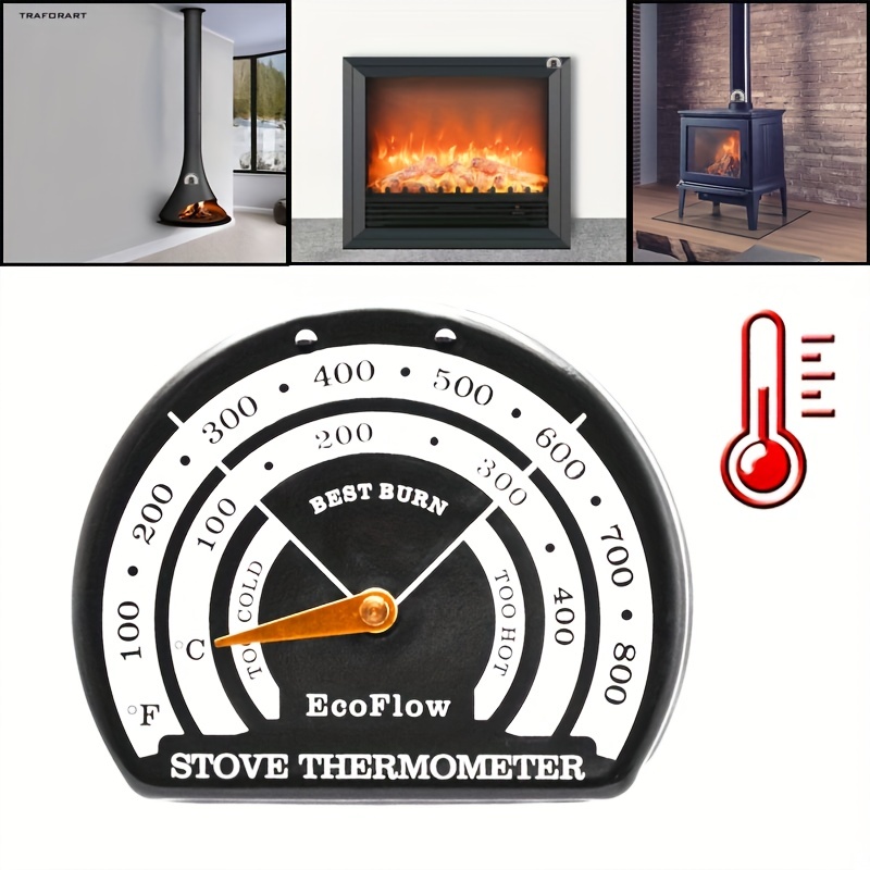 Thermomètre pour poêle à bois, indicateur de brûlure, jauge de
