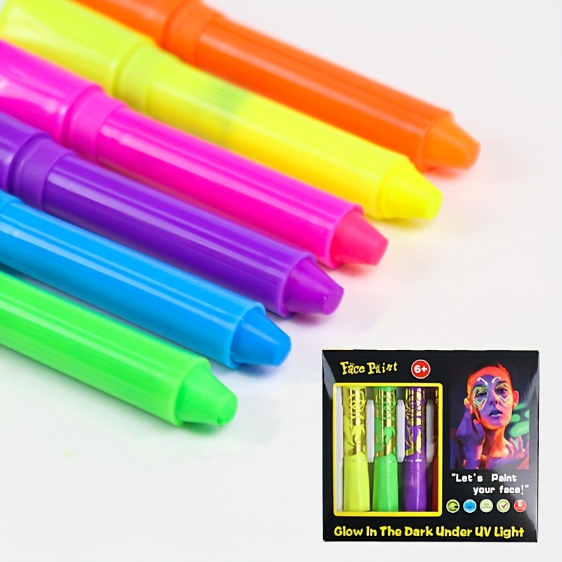 6 Fluorescent Colors 6 Regular Colors Face Paint Crayons - Temu
