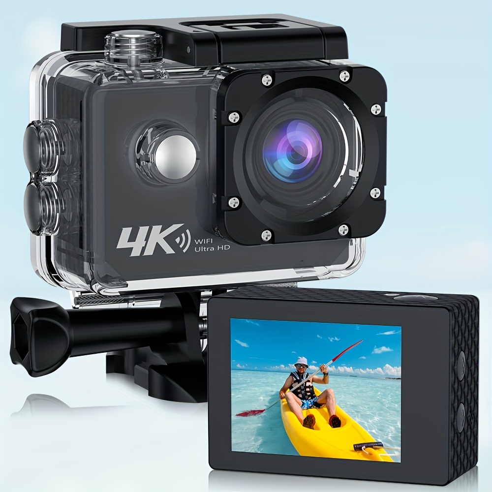 Caméra de mouvement, 4k HD Caméra étanche Sport Caméra Casque