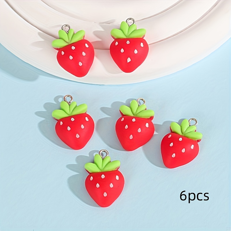 LiQunSweet 100Pcs 10 Styles Fruits Vegetables Mini Charms Hazelnut Pumpkin  Mushroom Banana Strawberry Apple Pineapple Assorted Charm for Jewelry