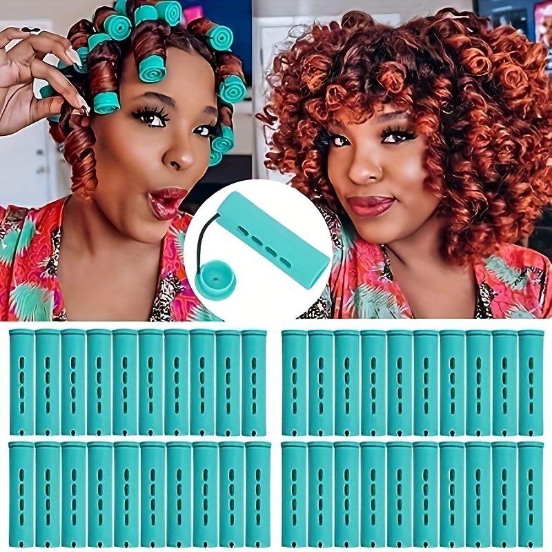 Green Perm Rods Natural Hair Cold Wave Rods Hair Roller - Temu