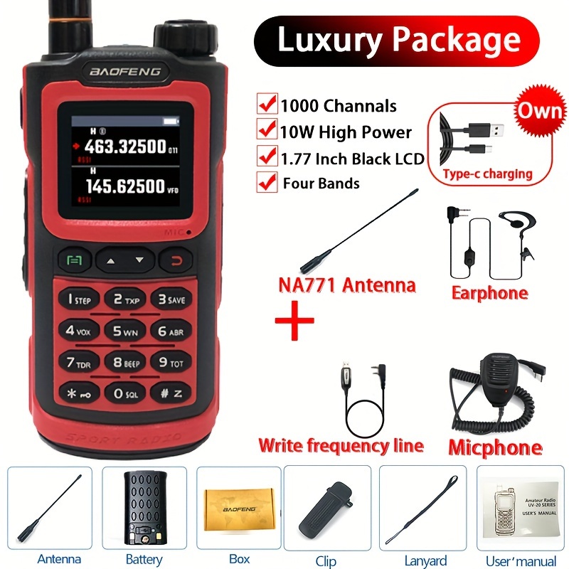 Baofeng Uv-21 Pro 10w Walkie Talkie Long Range Portable Ham Radios