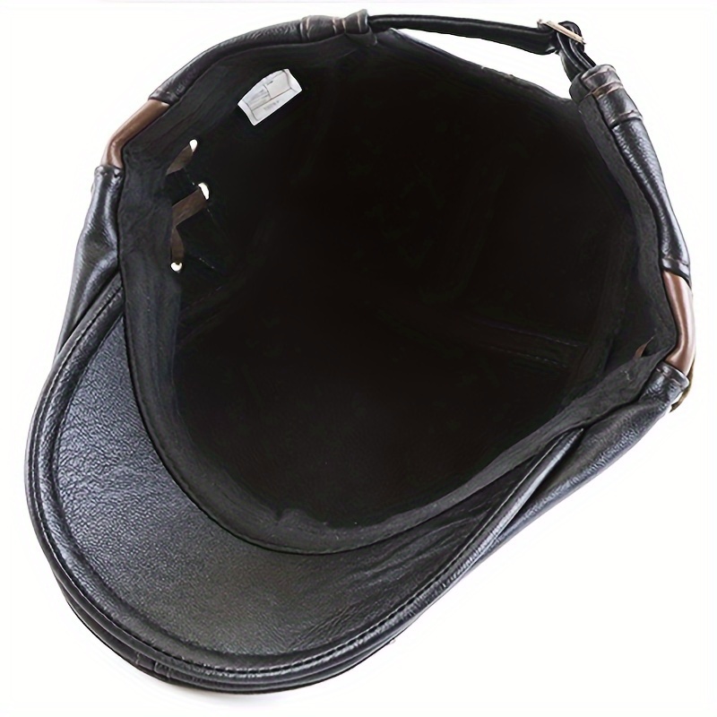 Casquette d'Hiver en Cuir pour Homme