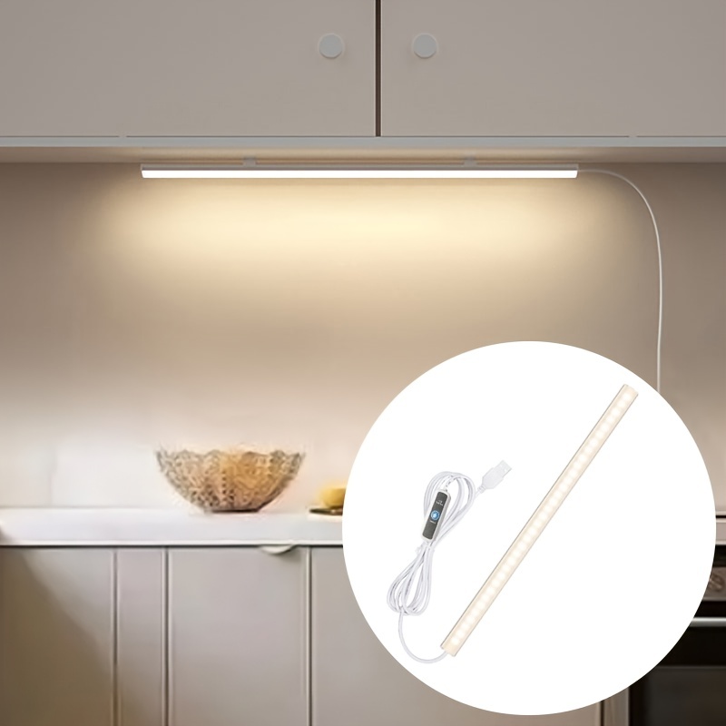 Iluminación LED debajo del gabinete, barra de luz LED, iluminación de  cocina regulable debajo del mostrador, luz LED de armario para cocina, mesa  de