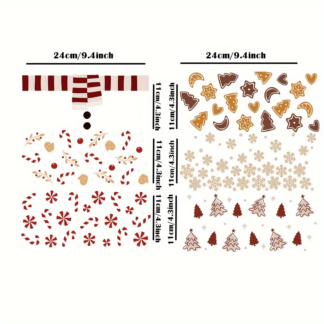 Waterproof Christmas Tree Design Snowflake Sticker Glass - Temu