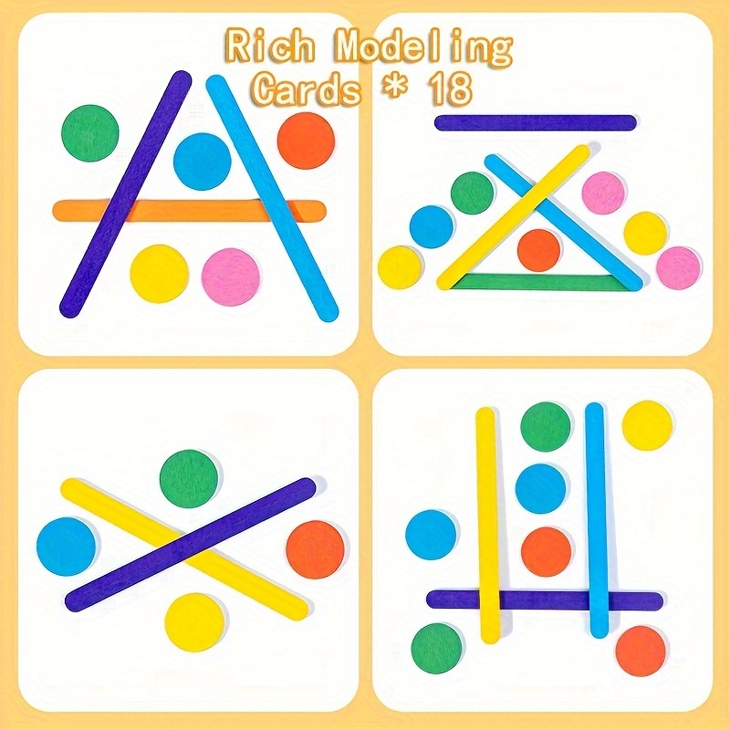 Kids Rainbow Stick Puzzle Toys, Educational Matching Game