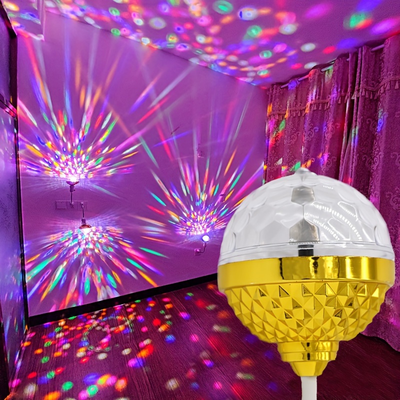 Usb-mini-disco-licht, Partylichter, Geräuschaktiviert, Halloween-dj- disco-kugel, Bühnenlichter, Mehrfarbiges Led-auto-atmosphärenlicht,  Magisches Blitzlicht, Leichte Sprachsteuerung - Elektronik - Temu