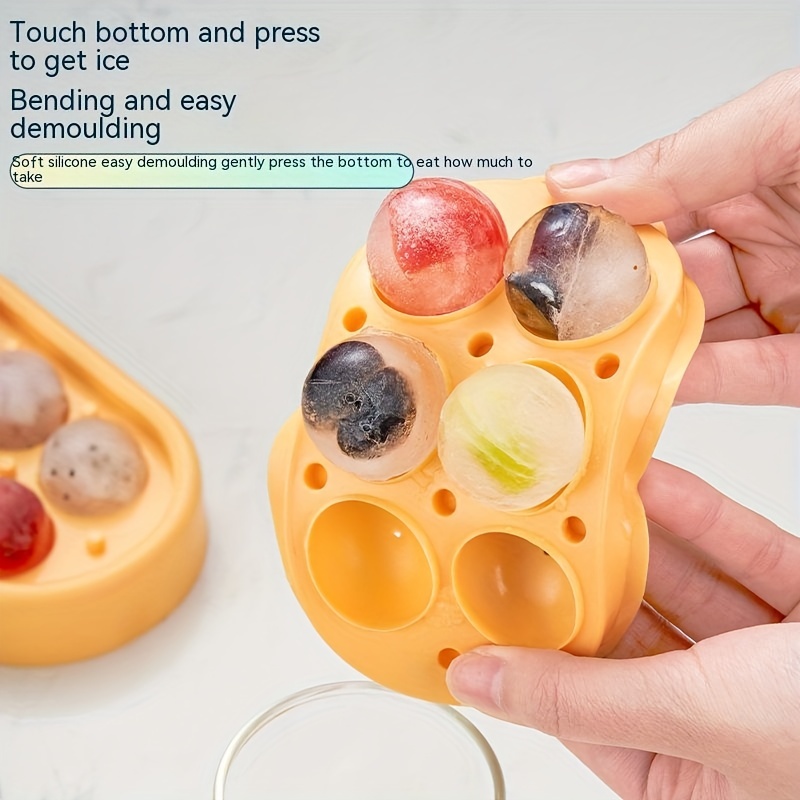 Ice Cube Tray Silicone Ball Ice Cube Maker With Lid And - Temu