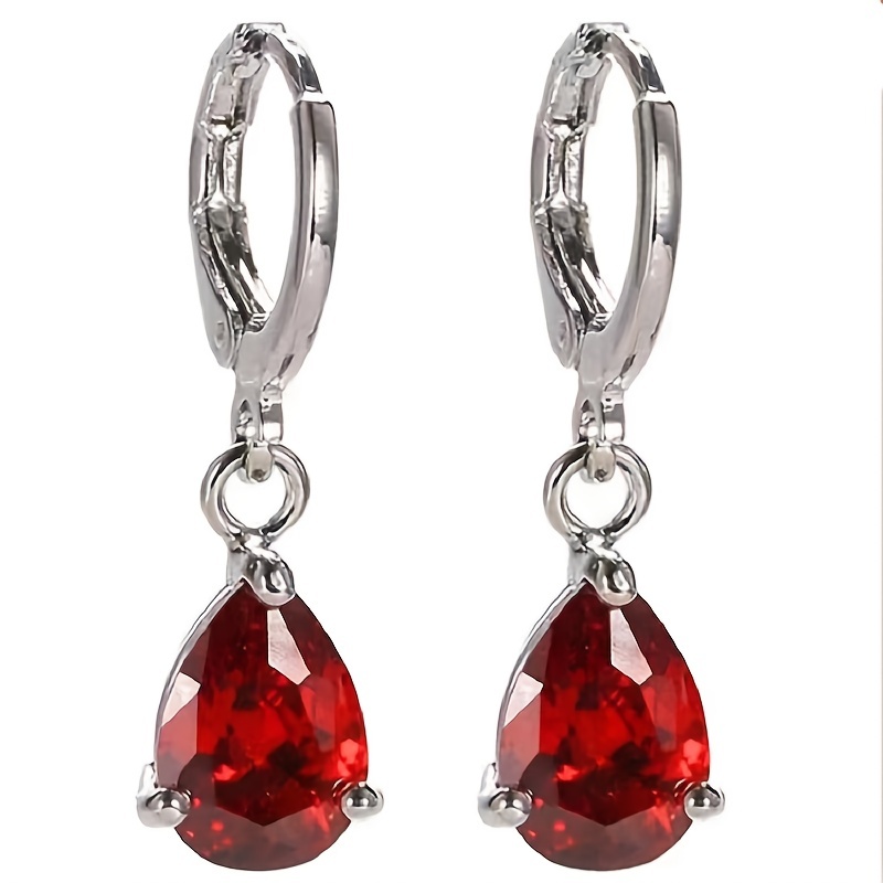 Multicolor Teardrop Zircon Drop Dangle Earrings