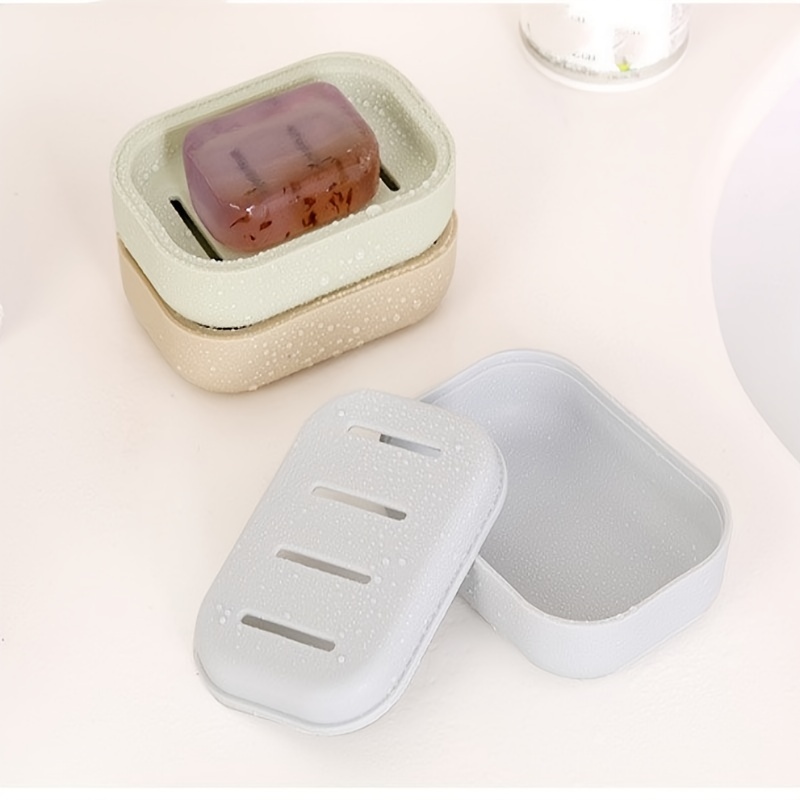 Double Layer Soap Box With Lid Toilet Drain Soap Case Travel Portable Soap  Dish