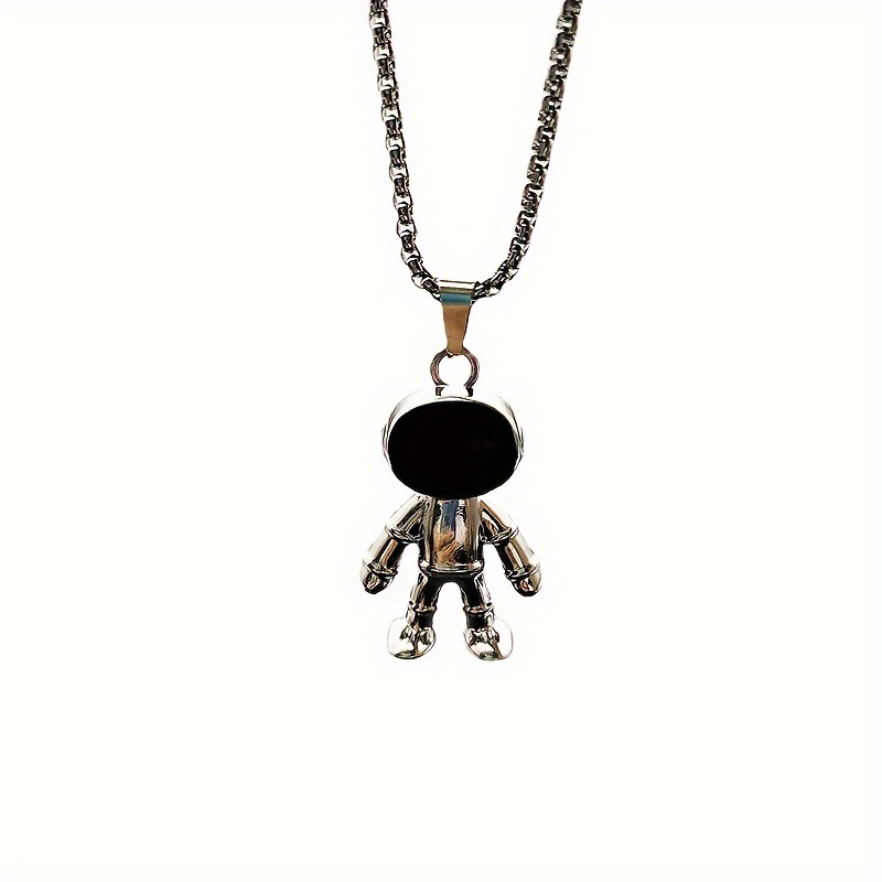 Men Magnetic Necklace Spaceman Astronaut Pendant Women Minimalist