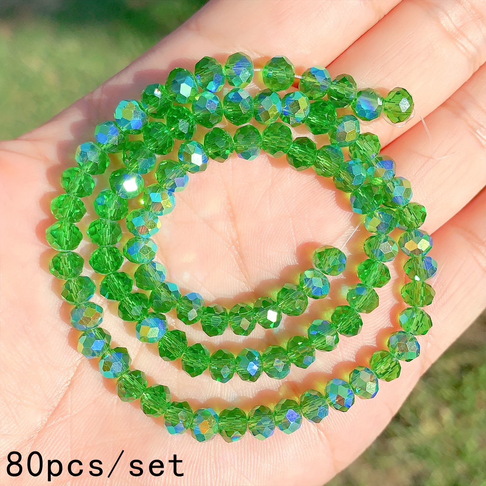 Wholesale Imitate Green Jade Glass Beads 8MM Loose Round Spacer