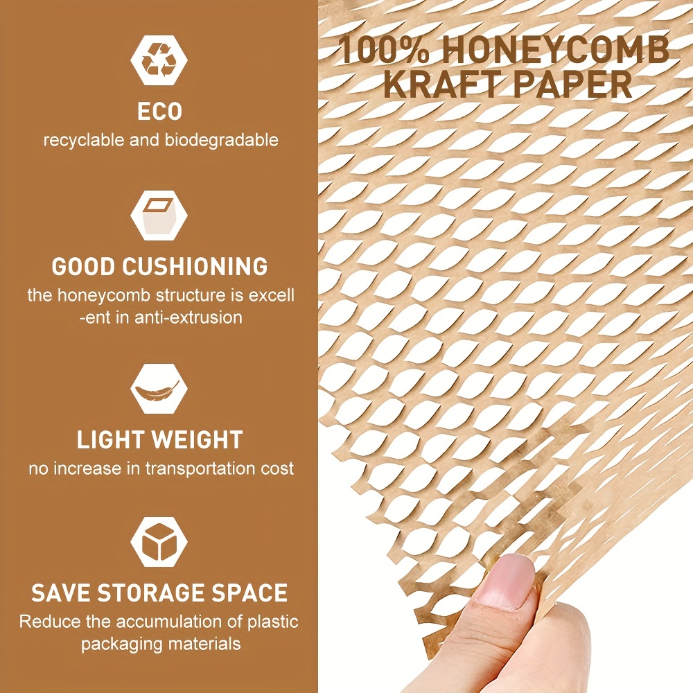 Papel de embalaje de panal de abeja, papel de embalaje de 15 x 200 pies  para mover papel de regalo para artículos frágiles, envoltura de  amortiguación