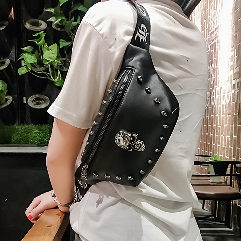 Studded Shoulder Bag for Women Leather Punk Style Rock Rivet Crossbody Bag  Handbag with Chain Wallet Purse for Girls