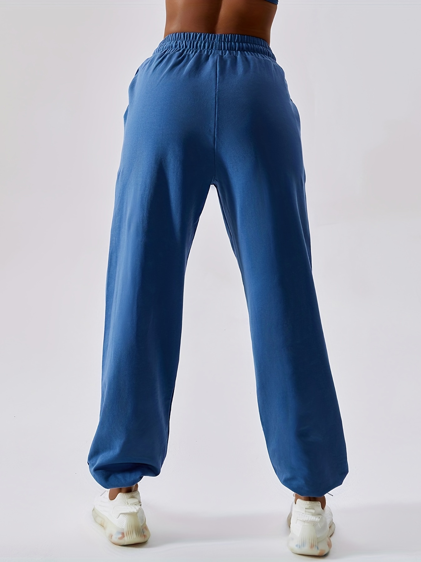 Comprar Pantalones de mujer Moda deportiva Color sólido Bolsillo con cordón  Pantalones de chándal casuales Pantalones