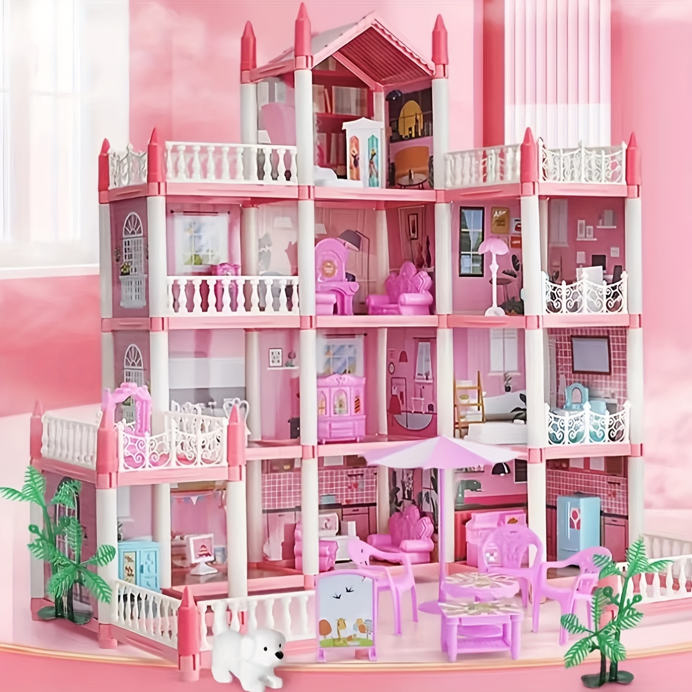 Free 2PCS dolls + Fairy Lights] SALE Big Dollhouse Multiple Floors
