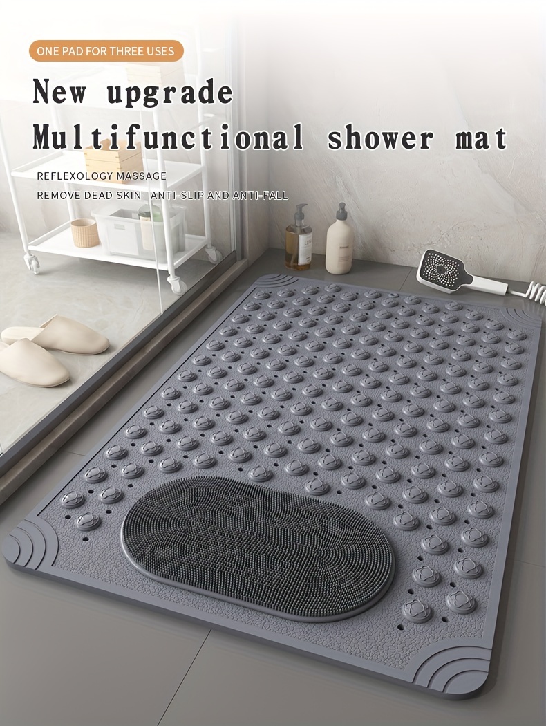 Shower Mats For Inside Shower Non Slip Square Shower Mat With Drain Holes  Soft Sturdy Anti Slip Bath Mat Machine Washable For - AliExpress