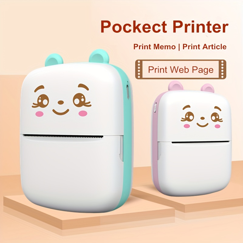 KIMISS imprimante sans encre Mini imprimante portable texte image mémo  liste d'achats étiquette mini imprimante de poche sans