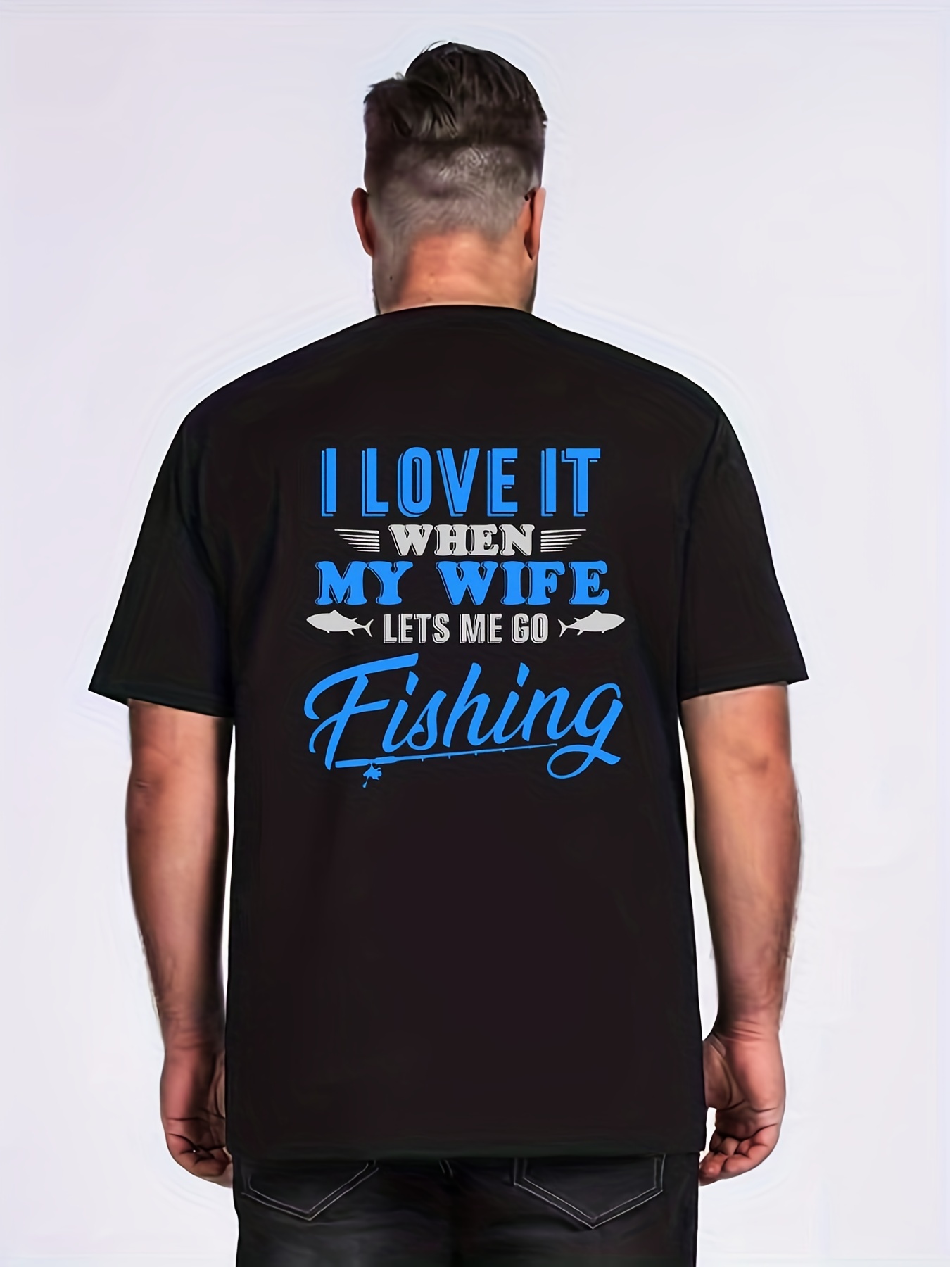 Camisetas/playeras Estampado Pesca Talla Hombre - Temu