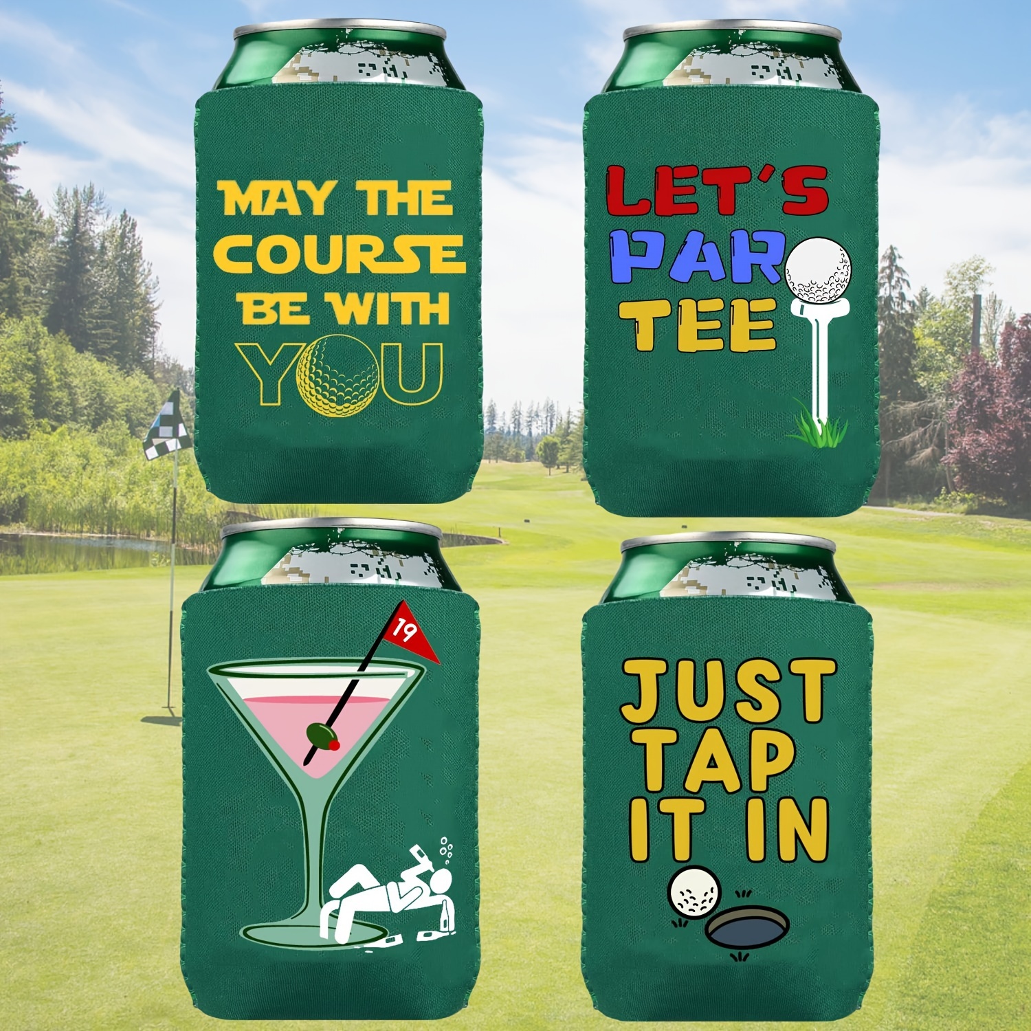 Funny Golf Can Cooler - Golf Gift - Golf Coozie for Beer, Hard