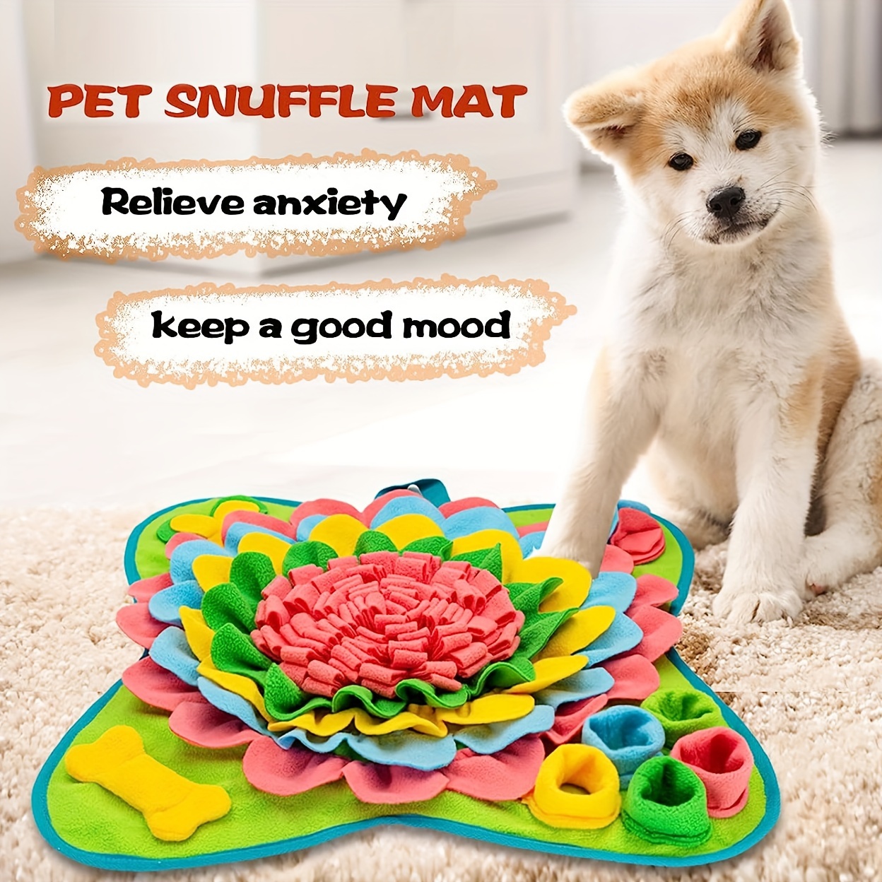 Popular Interactive Dog Toys-Pet Snuffle Mat,Wooly Feeding Traning Mat,Dog  Nosework Feed Mat Stress Release,Encourages Natural Foraging  Skills,Washable