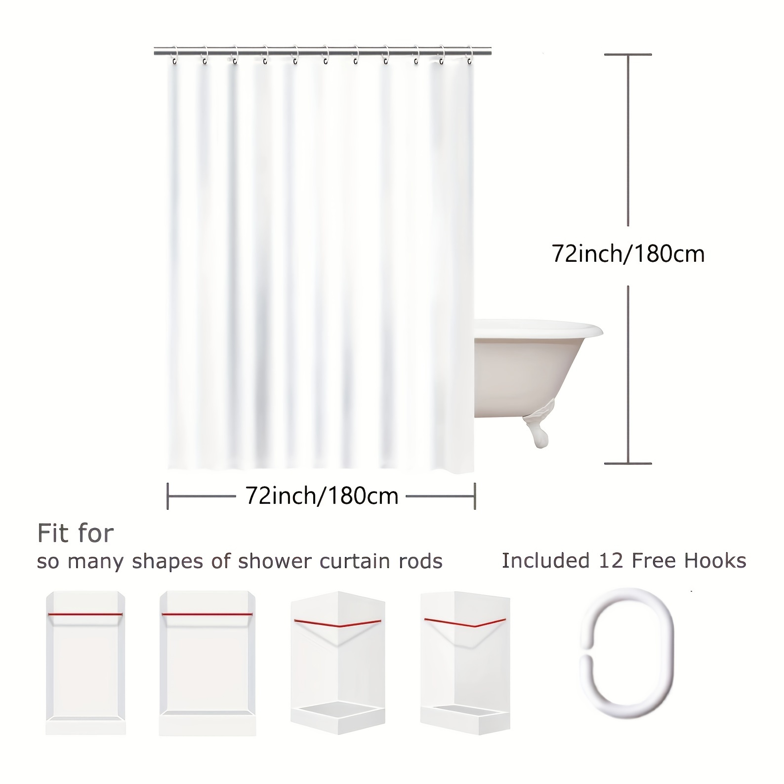 Seaside Garden Shower Curtain 3D Landscape with 12 Hooks