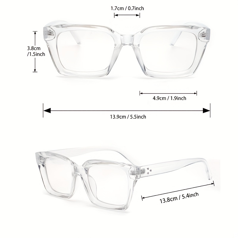 Men's Square Frame Flat Mirror Rice Nail