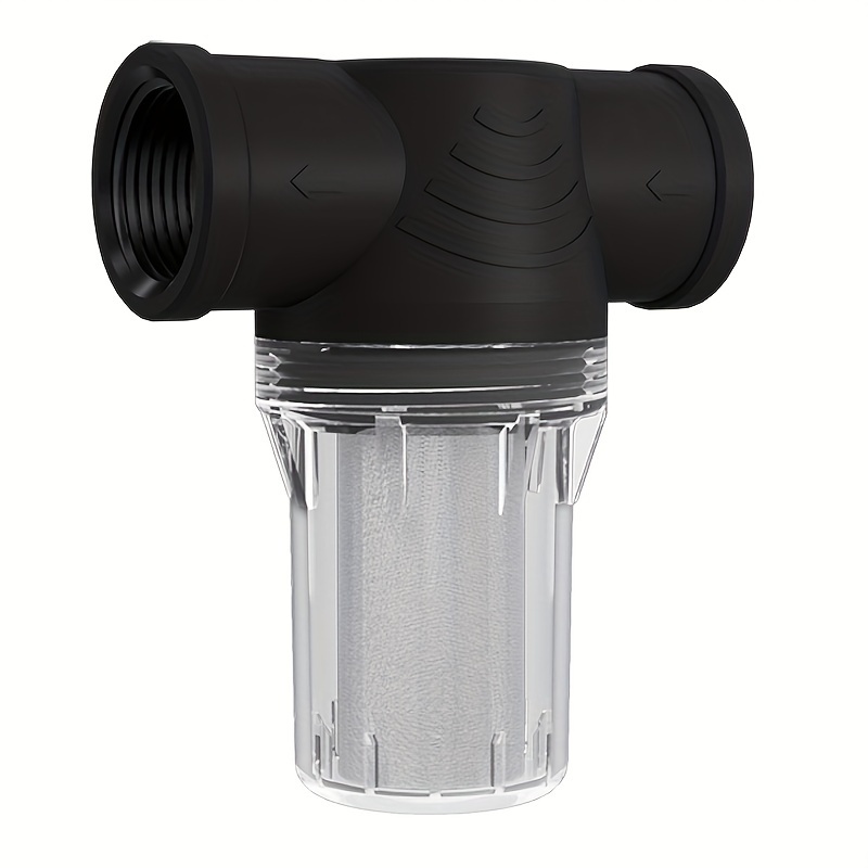 Image of 1pc 1/2" Sediment Filter, Horizontal Strainer With Steel 40 Mesh Screen For Pressure Washer Water Pump, Outdoor Gardening Hose Filter