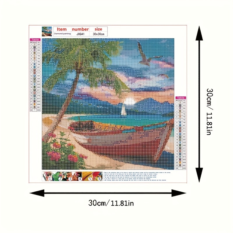 5D DIY Large Artificial AB Diamond Painting Kits for Adutls Kids Sunset on  the Beach Pattern Diamond Art Kits Picture by Number Kits 