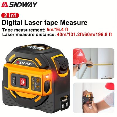 digital tape measure 2 in 1 laser rangefinder with16ft tape measure recharctable mesure tool laser distance meter