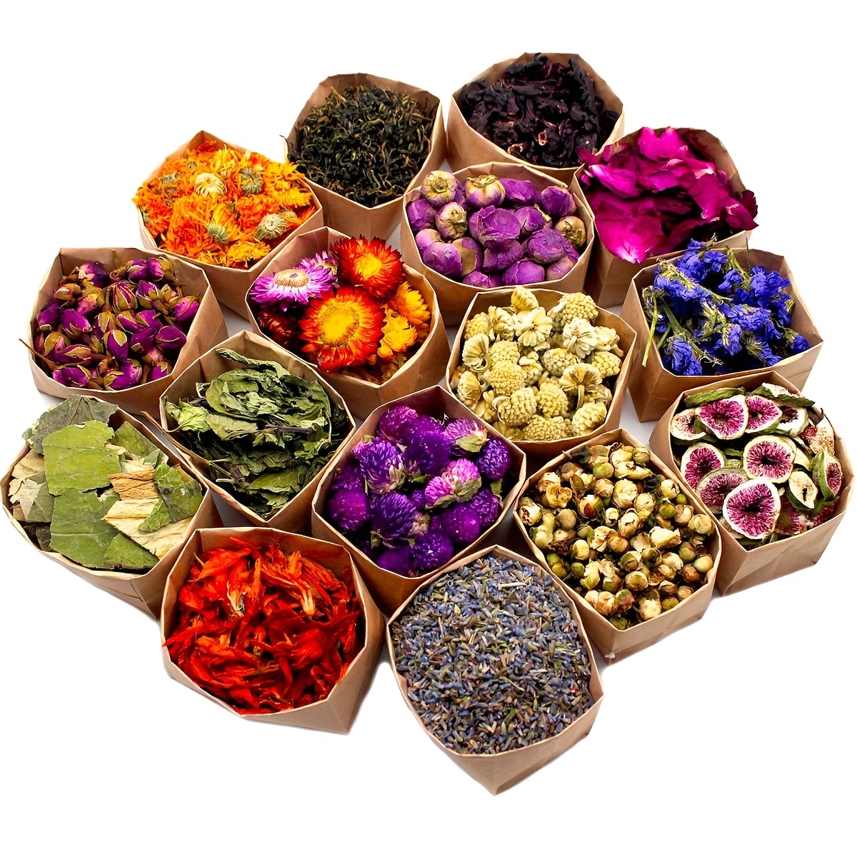 [Latest] 21 Pack Dried Flowers for Candle Making, 100% Natural Dried Herbs  Kit for Soap Making, Bath, Resin Jewelry Making, Bulk Dried Flowers Include