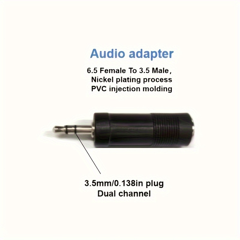 Adaptador Rca Plug 6.5 Miniplug 3.5 Macho Hembra Mono Stereo