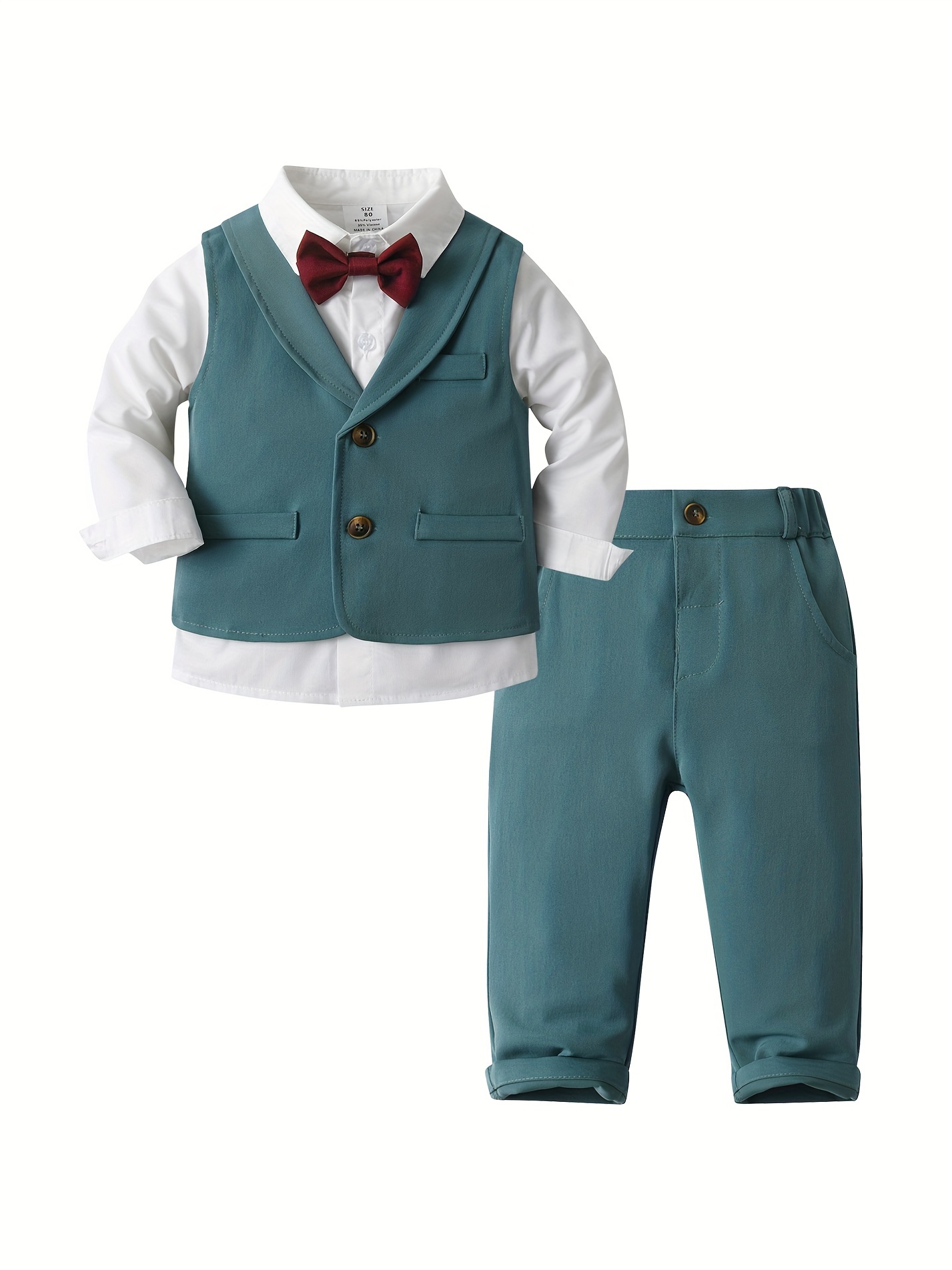 NEW 4Pcs Toddler Boy Kids Formal Short Suit Wedding Party Outfits