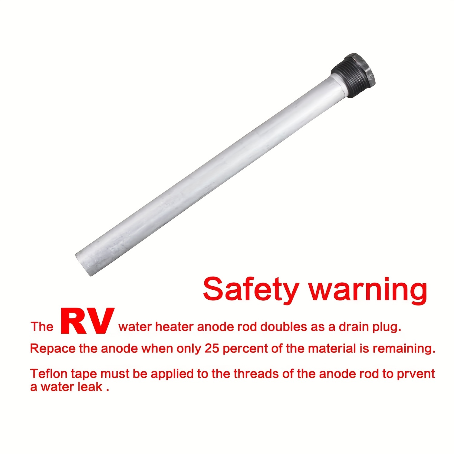 Rv Water Heater Magnesium Anode Rod With Ptfe Tape Compatible Length ¾ Npt  Threads For Suburban And Mor-flo Water Heater Tanks - Temu