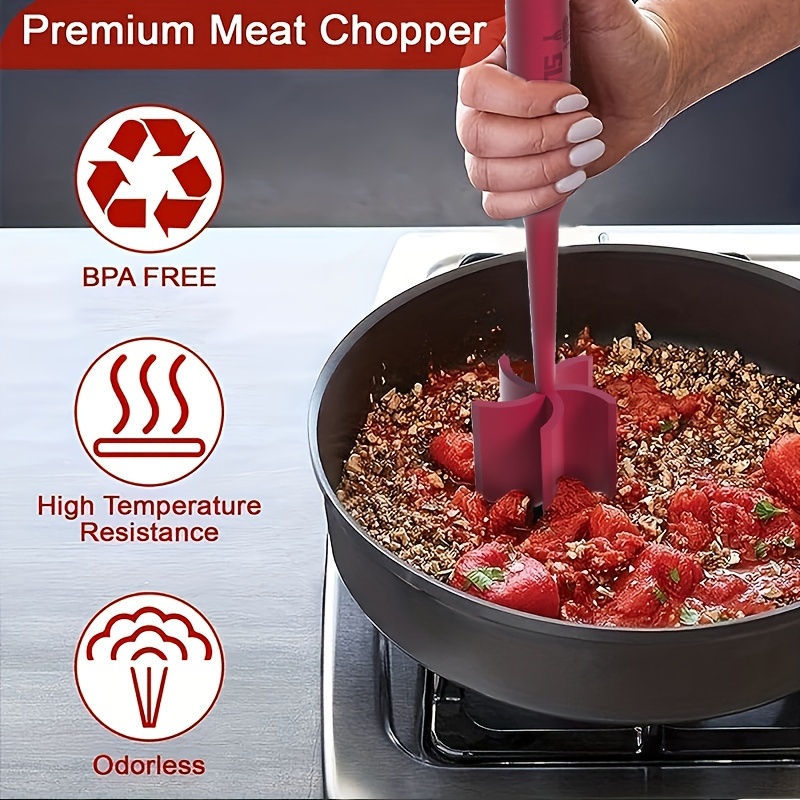 Meat Chopper, Heat Resistant Meat Masher For Hamburger Meat, Ground Beef  Masher, Hamburger Chopper Utensil, Ground Meat Chopper, Non Stick Mix  Chopper For Mix Chop, Potato Masher Tool, Kitchen Tools - Temu